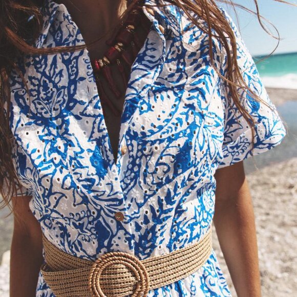 BNWT ZARA BELTED PRINTED SHIRT DRESS - Medium - Picture 4 of 8